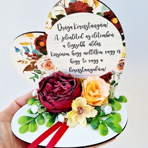 Keresztanya köszöntő , Otthon & Életmód, Dekoráció, Virágdísz és tartó, Csokor & Virágdísz, Virágkötés, MESKA