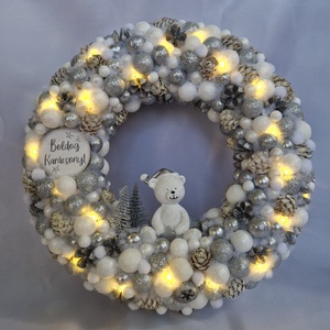 Világítós karácsonyi ajtódísz  - karácsony - karácsonyi lakásdekoráció - karácsonyi ajtódíszek - Meska.hu