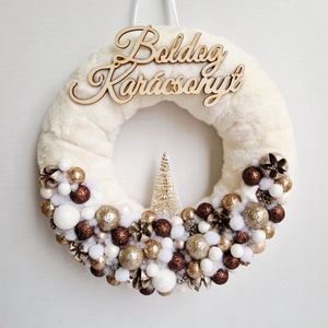Téli ajtódísz , Karácsony, Adventi díszek, Adventi ajtódísz, Virágkötés, MESKA