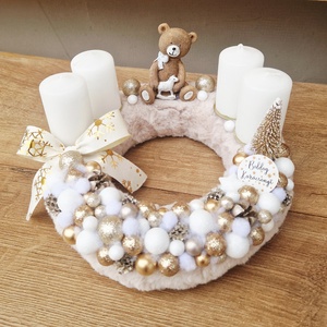 Macis adventi koszorú, Karácsony, Adventi díszek, Adventi koszorú, Virágkötés, MESKA