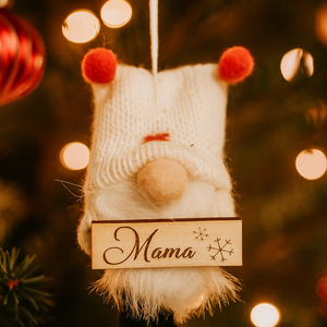 Manós névre szóló karácsonyfadísz, Karácsony, Karácsonyi lakásdekoráció, Karácsonyfadíszek, Famegmunkálás, MESKA