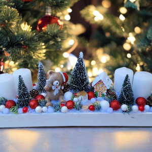 Adventi világítós asztaldísz , Karácsony, Adventi díszek, Adventi koszorú, Virágkötés, MESKA