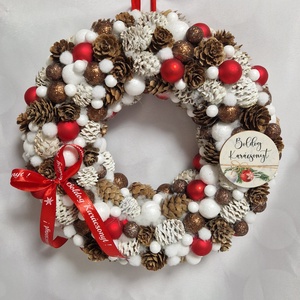 Karácsonyi ajtódísz, Karácsony, Adventi díszek, Adventi ajtódísz, Virágkötés, MESKA