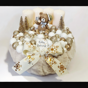 Macis adventi koszorú, Karácsony, Adventi díszek, Adventi koszorú, Virágkötés, MESKA