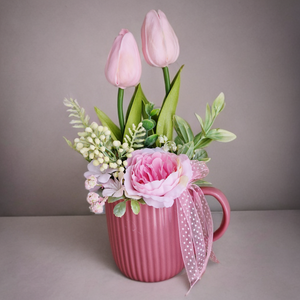 Tavaszi bögrés asztaldísz  - otthon & életmód - dekoráció - Meska.hu