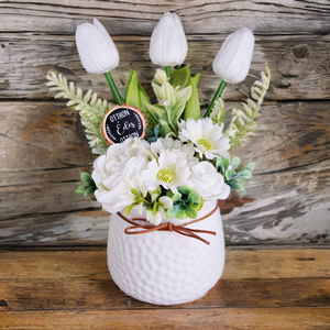 Tavaszi asztaldísz , Otthon & Életmód, Virágdekoráció, Virágdíszek, Asztali virágdísz, Virágkötés, MESKA