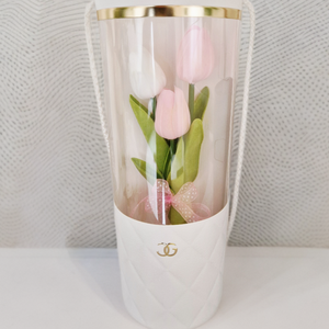 Gumi tulipánok virág táskában  - Meska.hu