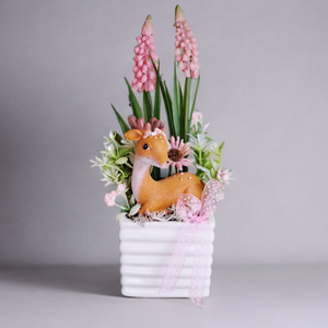 Tavaszi asztaldísz , Otthon & Életmód, Virágdekoráció, Virágdíszek, Virágdísz kaspóban, Virágkötés, MESKA