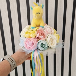 Ovis unikornisos ballagási csokor - otthon & életmód - virágdekoráció - virágok - virágcsokor - Meska.hu