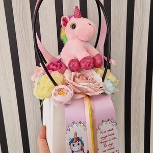 Ovis unikornisos táska ballagásra - otthon & életmód - virágdekoráció - virágok - virágcsokor - Meska.hu