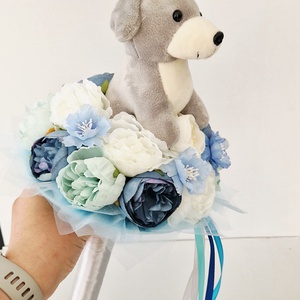 Kutyás ballagási csokor - otthon & életmód - virágdekoráció - virágok - virágcsokor - Meska.hu