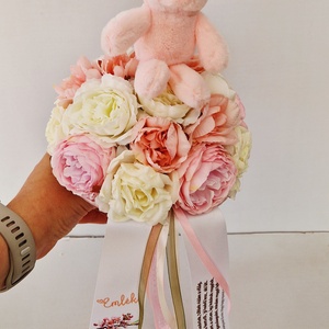 Nyuszis ballagási csokor - otthon & életmód - virágdekoráció - virágok - virágcsokor - Meska.hu