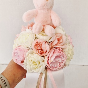 Nyuszis ballagási csokor - otthon & életmód - virágdekoráció - virágok - virágcsokor - Meska.hu