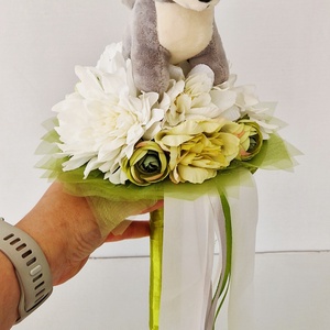 Kutyás ballagási csokor - otthon & életmód - virágdekoráció - virágok - virágcsokor - Meska.hu