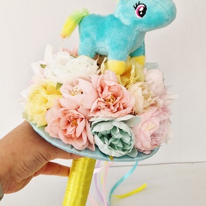 Unikornisos ballagási csokor, Otthon & Életmód, Virágdekoráció, Virágok, Virágcsokor, Virágkötés, MESKA