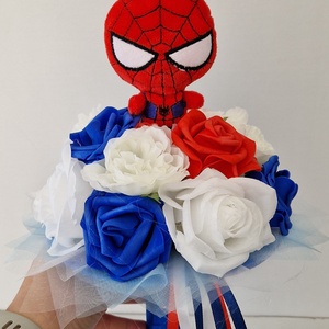 Pókemberes ballagási csokor, Otthon & Életmód, Virágdekoráció, Virágok, Virágcsokor, Virágkötés, KB. 20cm az átmérője. , MESKA