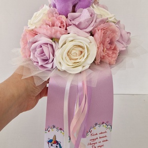 Unikornisos ballagási csokor - otthon & életmód - virágdekoráció - virágok - virágcsokor - Meska.hu