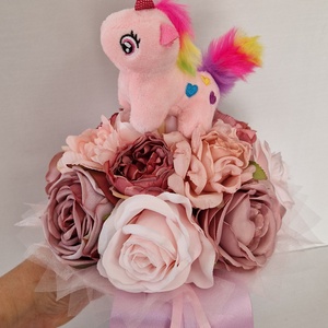 Unikornisos ballagási csokor - Meska.hu