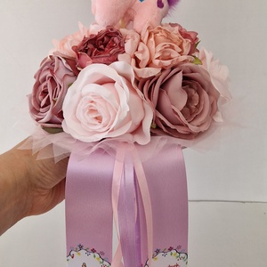 Unikornisos ballagási csokor - otthon & életmód - virágdekoráció - virágok - virágcsokor - Meska.hu