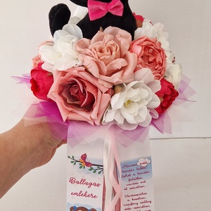 Cicás ballagási csokor  - otthon & életmód - virágdekoráció - virágok - virágcsokor - Meska.hu