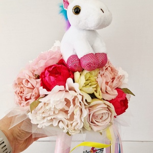 Unikornisos ballagási csokor - Meska.hu