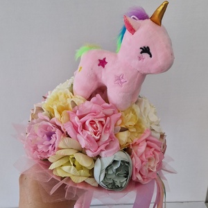 Ovis unikornisos ballagási csokor - Meska.hu