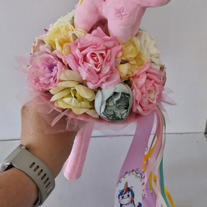 Ovis unikornisos ballagási csokor - otthon & életmód - virágdekoráció - virágok - virágcsokor - Meska.hu