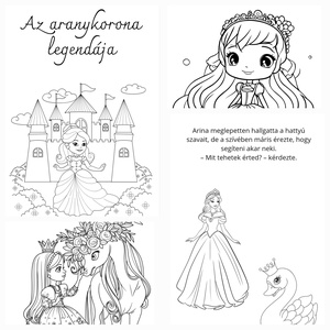 Az Aranykorona Legendája  30 oldalas digitális színező mesekönyv - művészet - grafika & illusztráció - digitális - Meska.hu