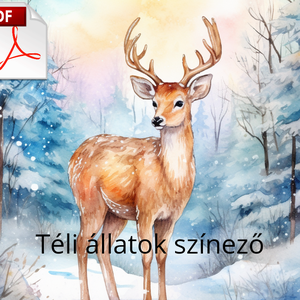 Téli állatok színező, Otthon & Életmód, Papír, írószer, Színező, Fotó, grafika, rajz, illusztráció, MESKA