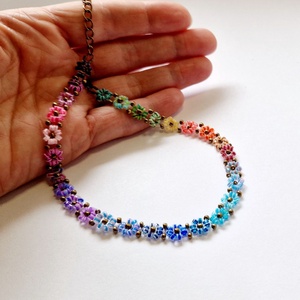 Színátmenetes tavaszi nyaklánc, Esküvő, Ékszer, Nyaklánc, Ékszerkészítés, MESKA