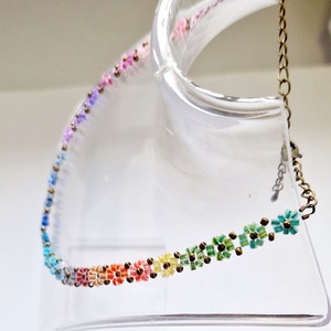 Színátmenetes tavaszi nyaklánc - esküvő - ékszer - nyaklánc - Meska.hu