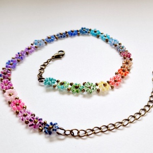 Színátmenetes tavaszi nyaklánc - esküvő - ékszer - nyaklánc - Meska.hu