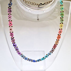 Színátmenetes tavaszi nyaklánc - esküvő - ékszer - nyaklánc - Meska.hu