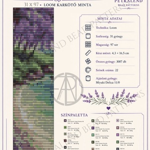 Ametisztöböl � Loom karkötő minta PDF, Miyuki Delica 11/0 gyöngyfűzési minta, Azonnali letöltés - diy (csináld magad) - fűzésminták - Meska.hu