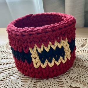 Horgolt kosár - otthon & életmód - tárolás & rendszerezés - tárolókosár - Meska.hu