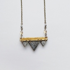 Triangles IV. Giornata e Luna sorozat. kézzel festett fa, design nyaklánc. Rendelésre! - Meska.hu