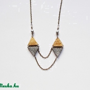 Triangles V. Giornata e Luna sorozat. kézzel festett fa, design nyaklánc. Rendelésre! - Meska.hu