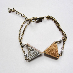 Triangles IX. Giornata e Luna sorozat. kézzel festett fa, design karkötő. Rendelésre! -  - Meska.hu