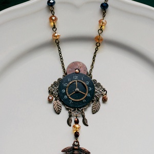 Pilot Officer Nathaniel Flower - steampunk nyaklánc, Ékszer, Nyaklánc, Medálos nyaklánc, Újrahasznosított alapanyagból készült termékek, MESKA