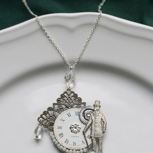 Maxwell Sterling Winterman - steampunk nyaklánc, Ékszer, Nyaklánc, Medálos nyaklánc, Újrahasznosított alapanyagból készült termékek, Ékszerkészítés, Meska