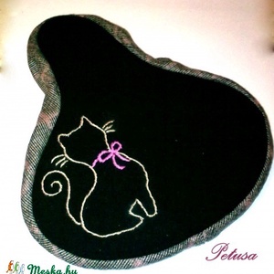 Bicikli Cica Macska, Nyeregvédő huzat, kerékpár / bicikli nyereg sapka, üléshuzat, nyereghuzat rózsaszín, cica, -  - Meska.hu