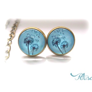 Pitypangos nyaklánc Pitypang Fekete fehér Virágos  - ékszer - nyaklánc - medálos nyaklánc - Meska.hu