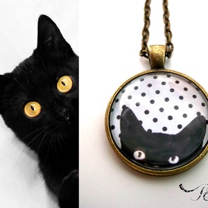 Macskás fülbevaló gyűrű szett cicás - ékszer - ékszerszett - Meska.hu