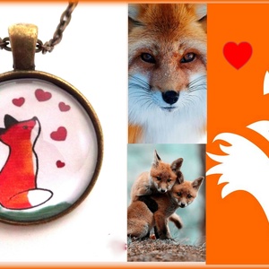 Róka Rókás nyaklánc Téli Narancs Csokoládé Csoki - ékszer - nyaklánc - medálos nyaklánc - Meska.hu