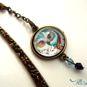 Pitypangos könyvjelző Könyvmoly Üveglencsés kék - könyv & zene - könyvjelző - Meska.hu