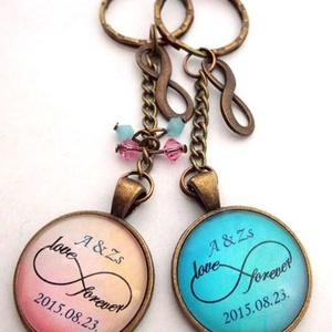 Páros kulcstartó Név névre szóló személyes pár szív -  - Meska.hu