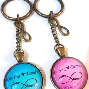 Páros kulcstartó Név névre szóló személyes pár szív -  - Meska.hu