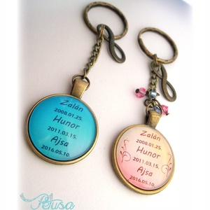 Páros kulcstartó Név névre szóló személyes pár szív -  - Meska.hu