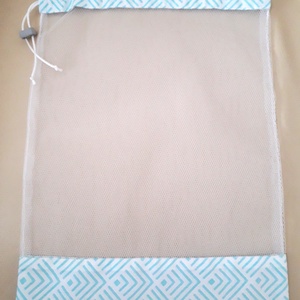 Tüll bevásárló zsák ÖKO zacskó  menta geometria -  - Meska.hu