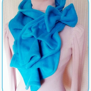 Türkiz Sál kék kámzsa körsál masni  - Meska.hu